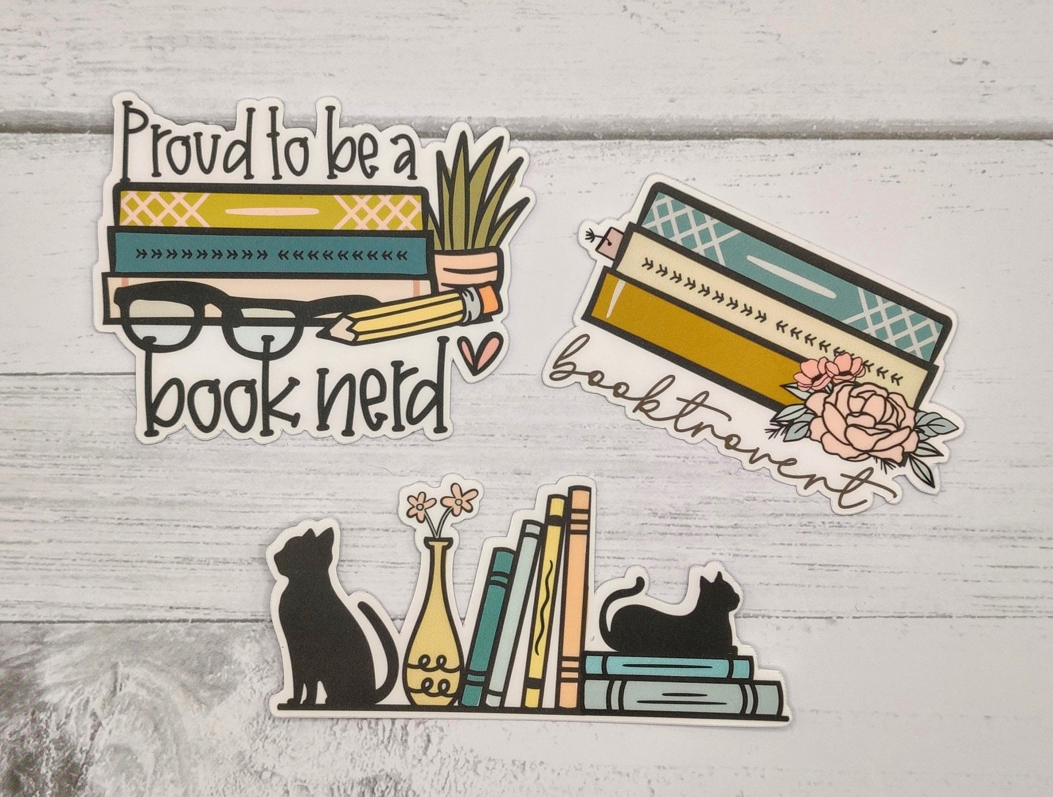 Book Lover, Book Nerd Vinyl Sticker Pack – Golden Anchor Stickers and Gifts